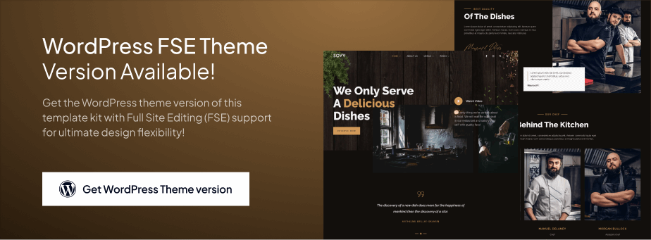 Sovy - Restaurant Elementor Template Kit - 1
