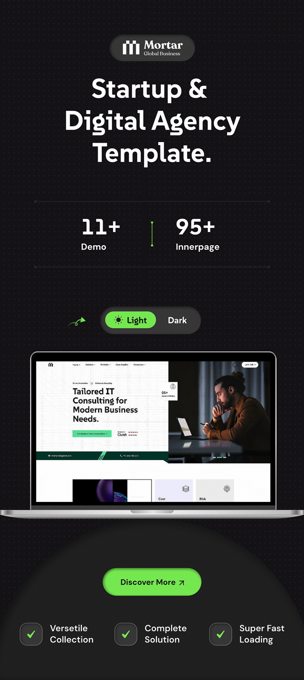 Mortar - Startup & Digital Agency React Next JS Template - 1