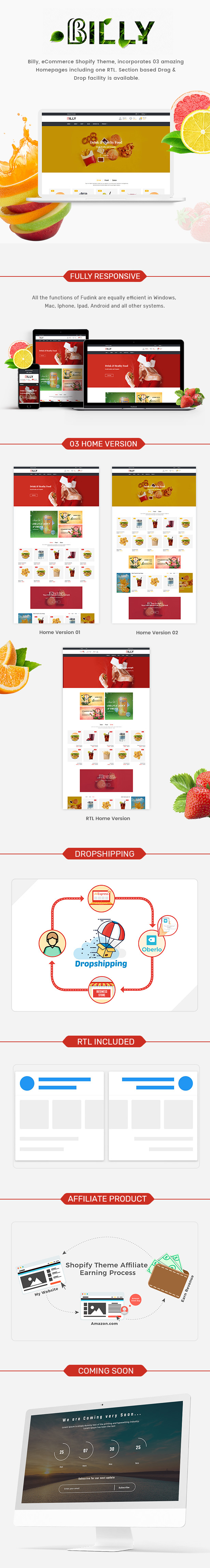 Billy - Food & Drink Store Shopify Theme