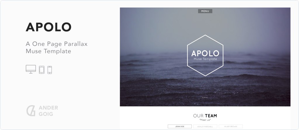 Apolo - One Page Parallax Muse Template