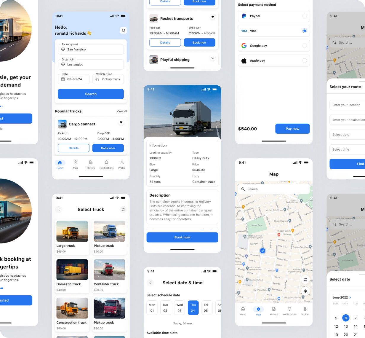 TruckerZone UI template | Online Truckload Booking App in Flutter | FreightFlow App Template - 4