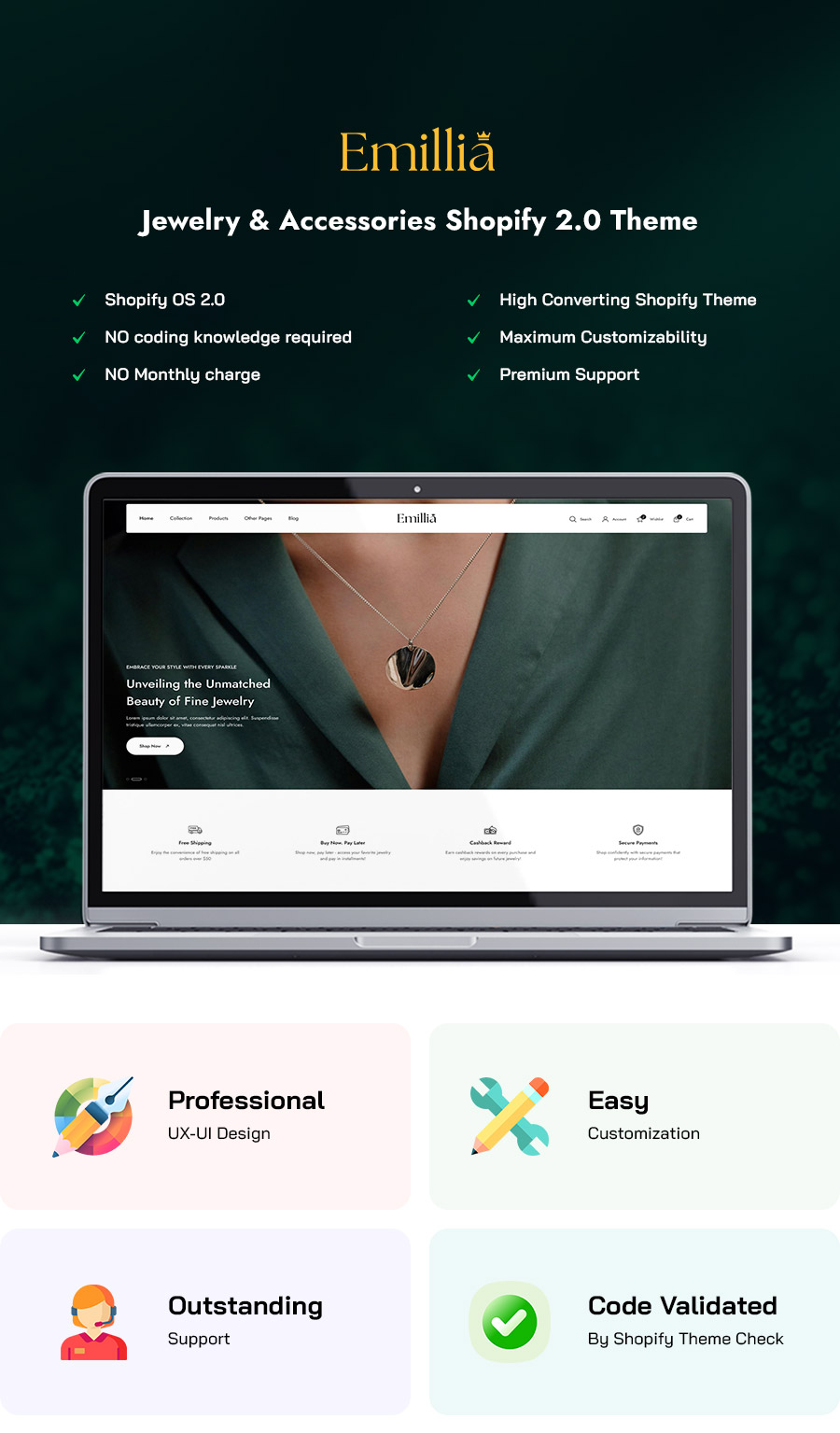 Emillia - Jewelry & Accessories Shopify Theme - 3