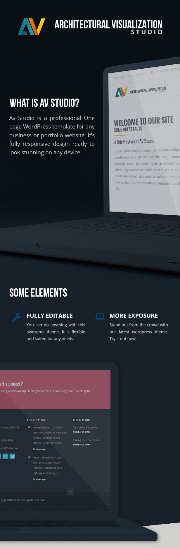AV Studio - One Page WordPress Theme - 1