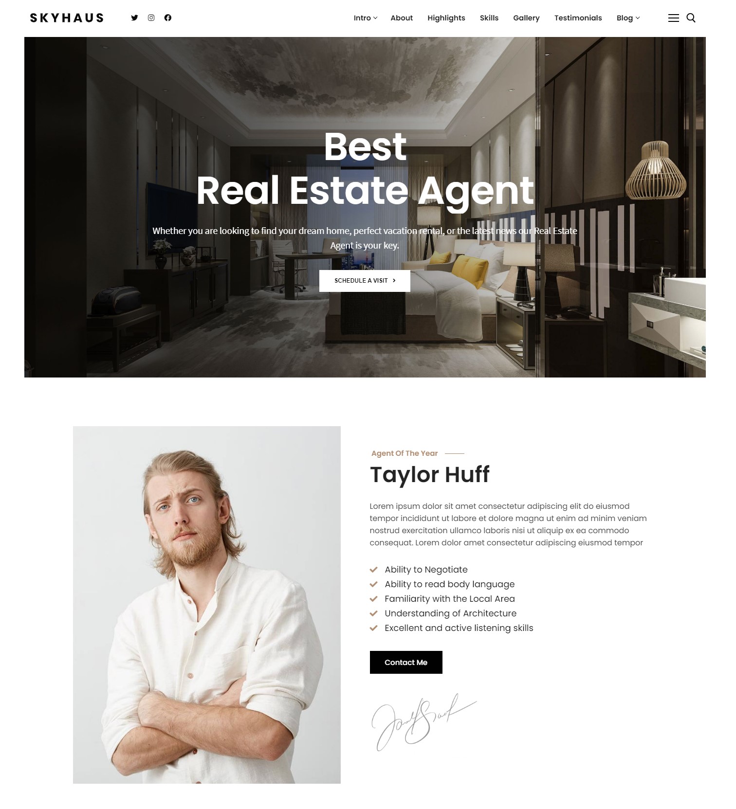 SkyHaus - Single Property One Page Theme Real Estate Agent