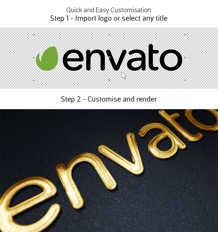 Gold Mockup Kit - Glossy Logo & Titles - 5