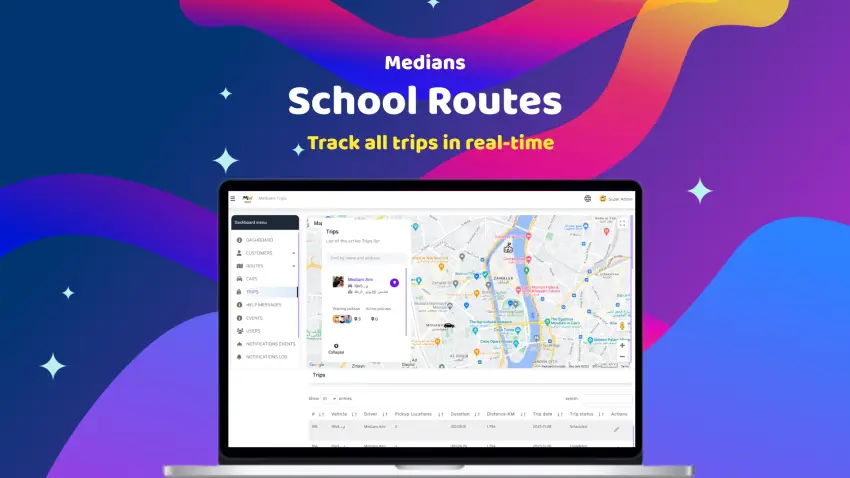 Medians School Route APP Full Solution with Backend - 1
