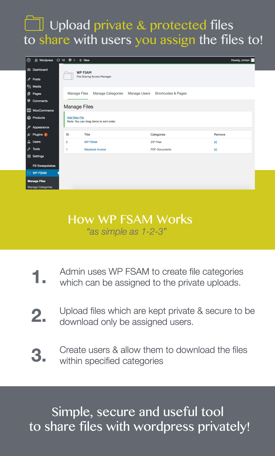 wp file sharing access manager description