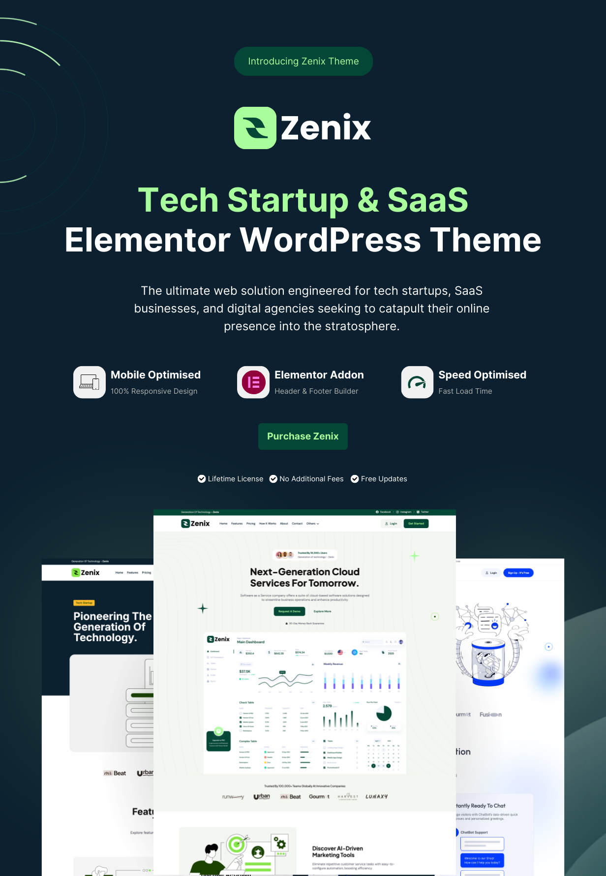 Zenix - Tech Startup & SaaS Elementor WordPress Theme - 2