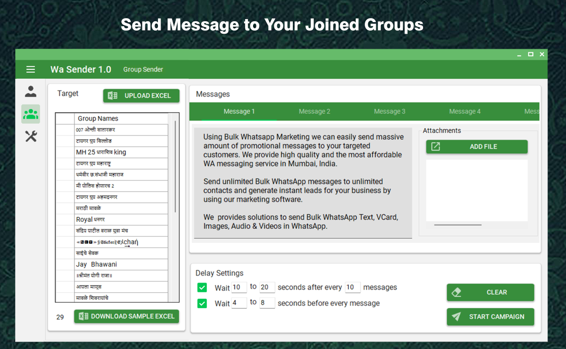 WaBulker Bulk WhatsApp sender With Buttons + Group Sender + WhatsApp Autobot - 15