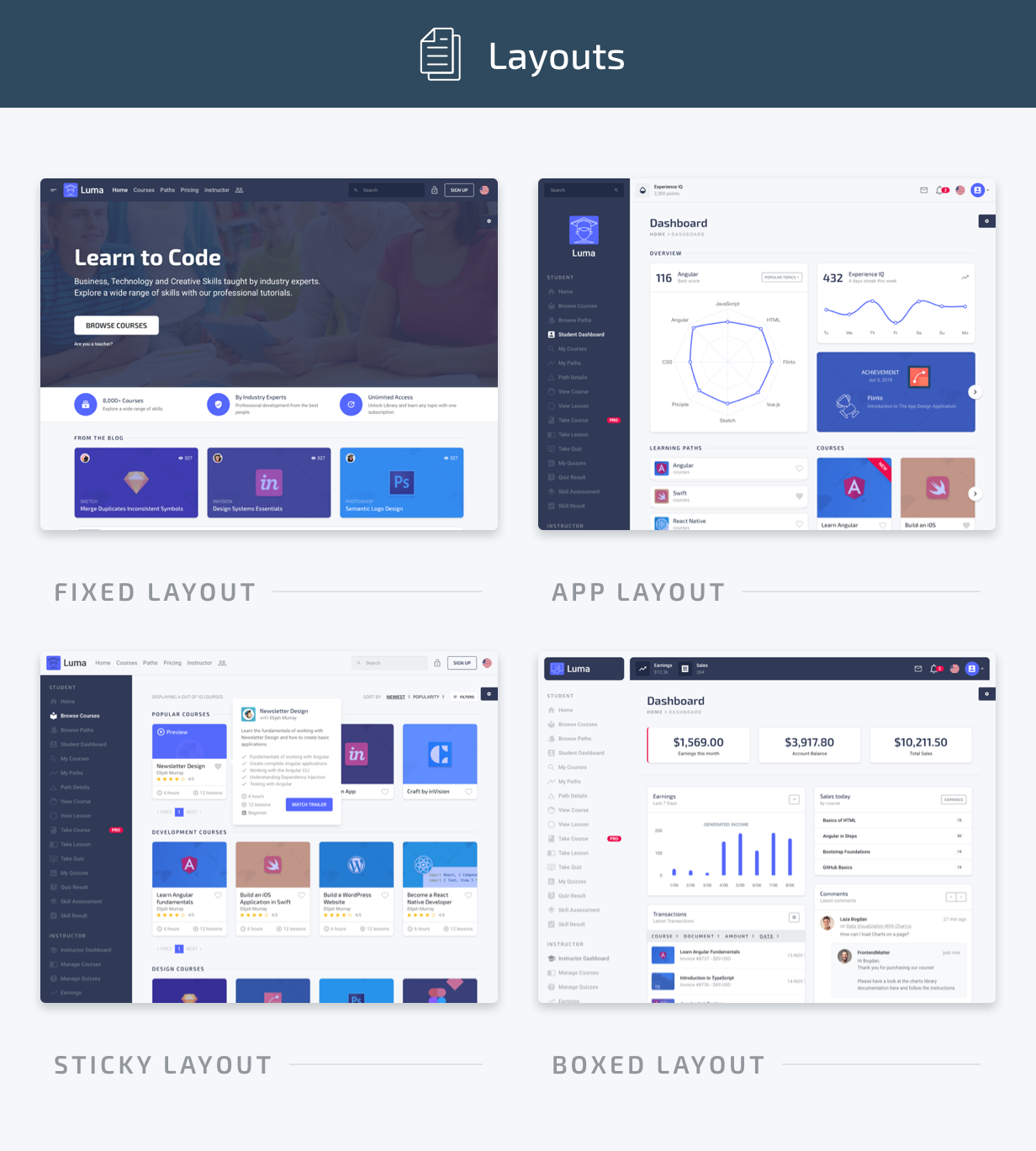 Layouts - Luma Nuxt
