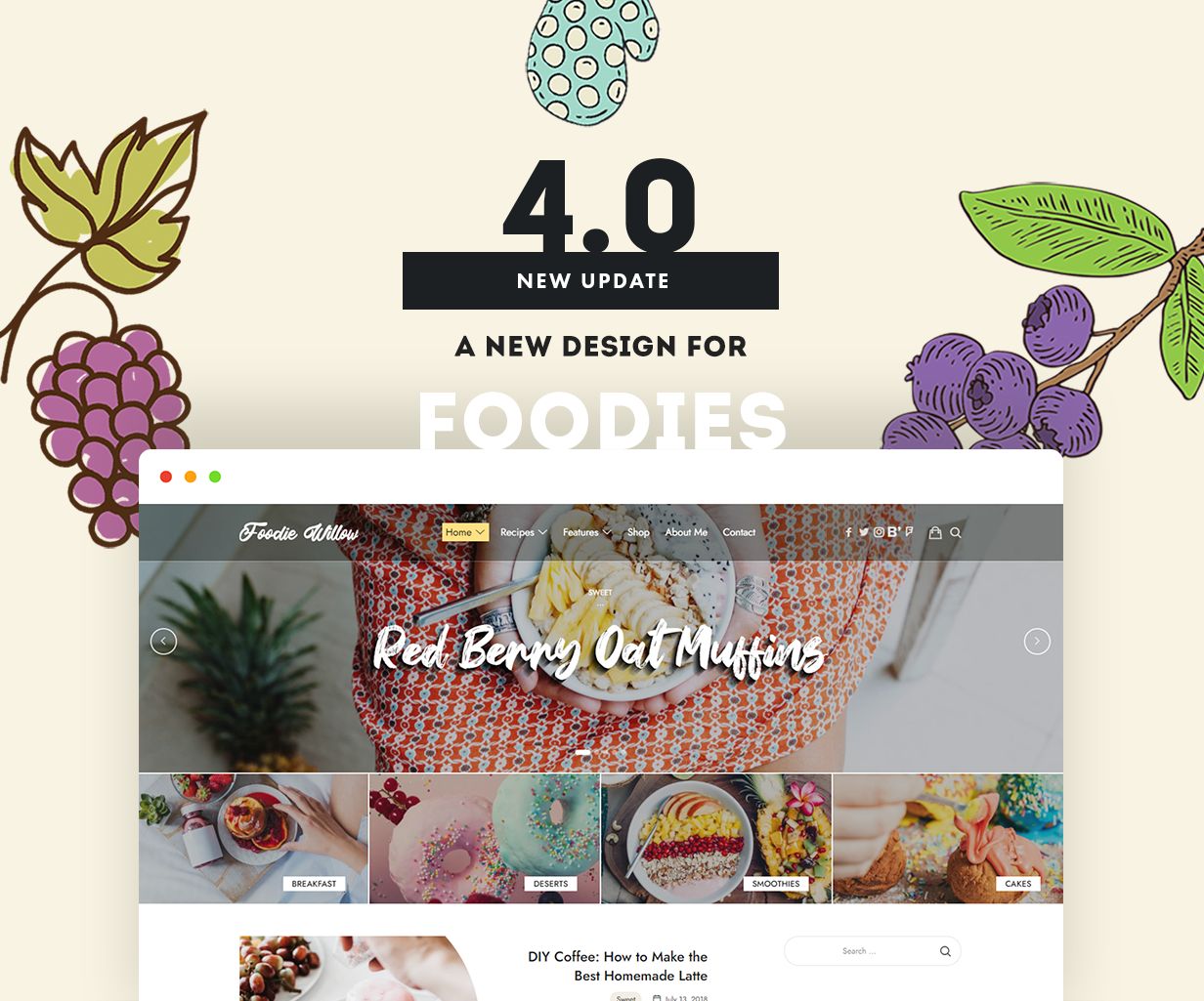 item by pixelwars - lahanna wordpress food blog theme for food bloggers