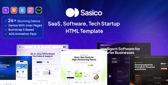 Sasico - SaaS Software & Tech Startup HTML Template
