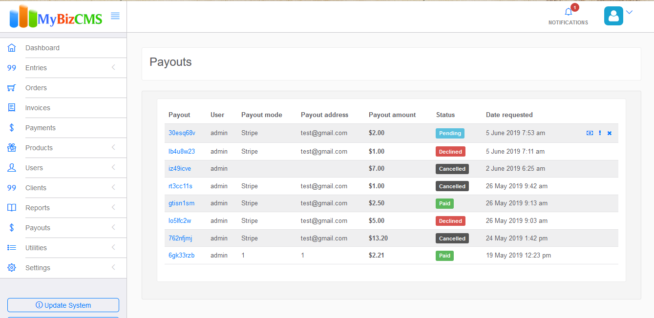 MyBizCMS : Sales Entries CRM with User roles, Inventory control, Invoices and Payments - 18