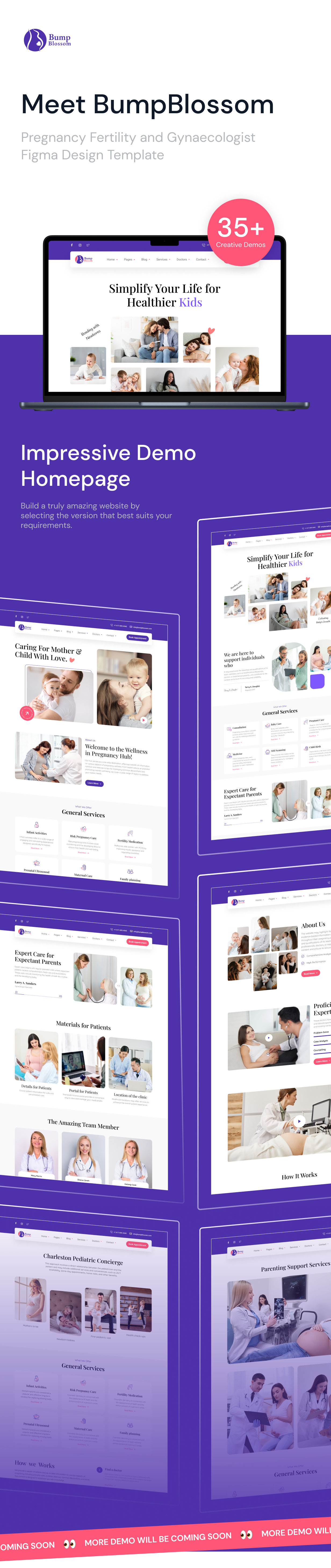 BumpBlossom - Pregnancy Fertility and Gynaecologist Figma Design Template - 1