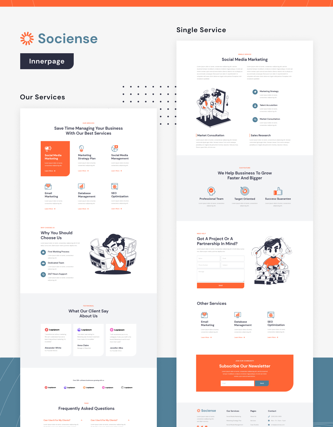 Socience | Social Media Marketing Agency Elementor Template Kit - 3