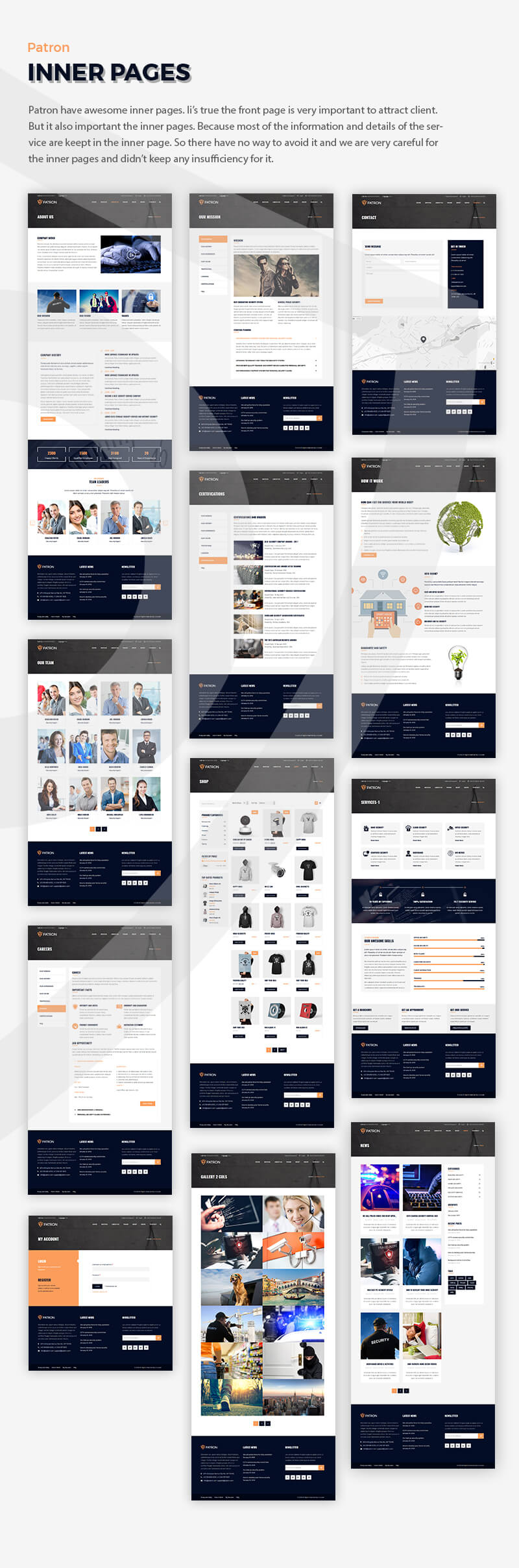 Security service company WordPress theme