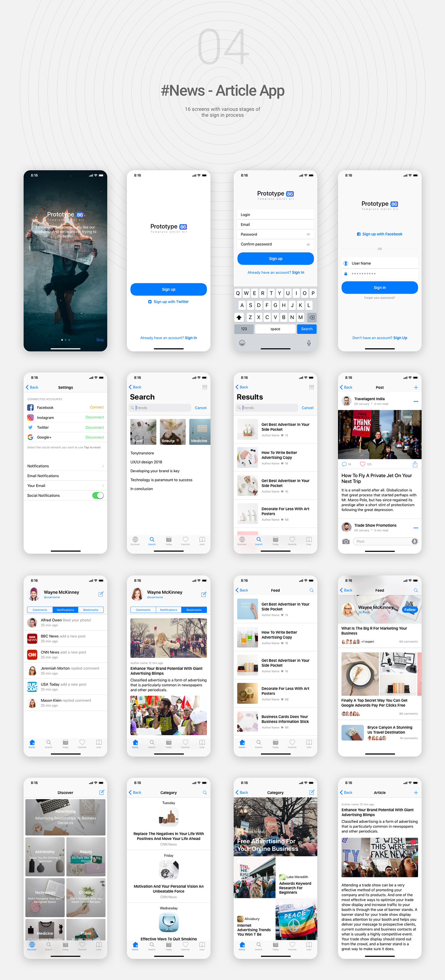 Prototype 86 Template UX/UI Kit - 9
