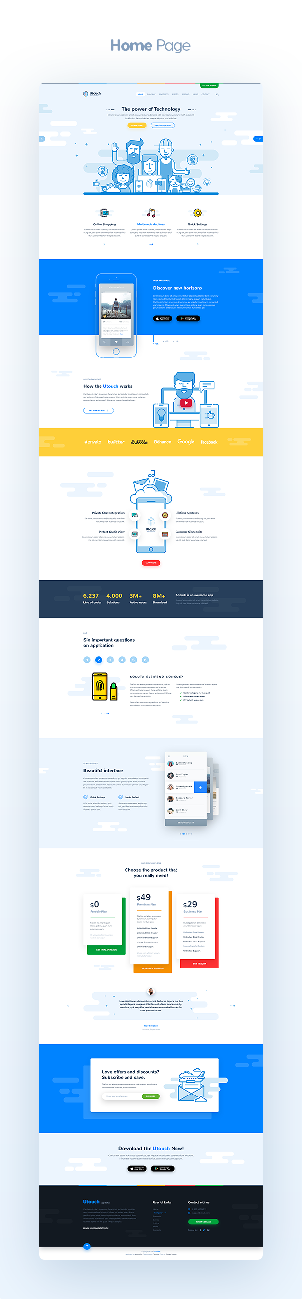 Download Utouch App Startup Website Psd Template By Themefire Themeforest PSD Mockup Templates