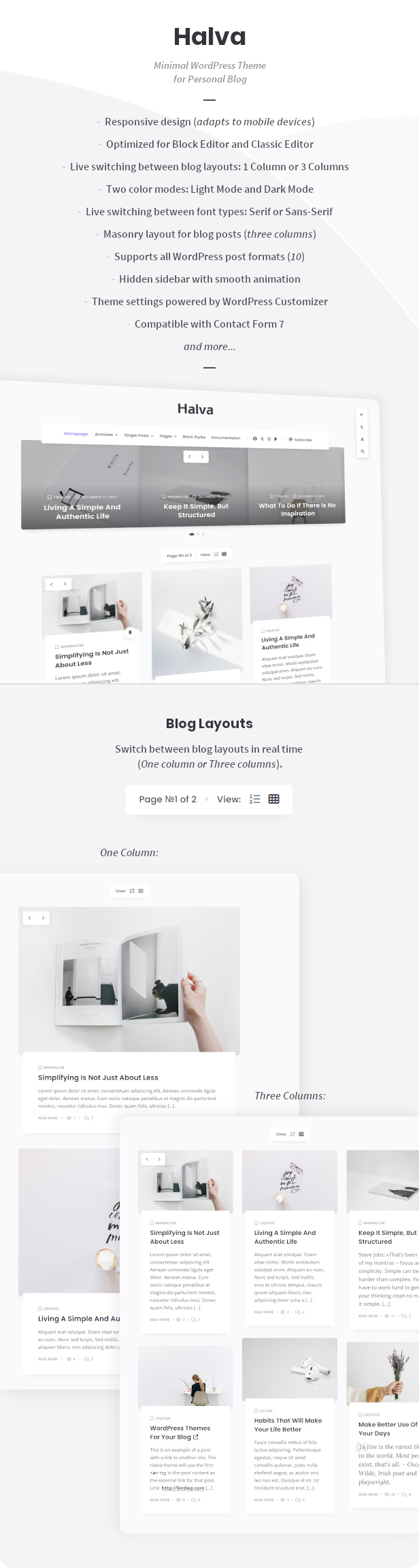 Halva WordPress Theme - Main Features 1