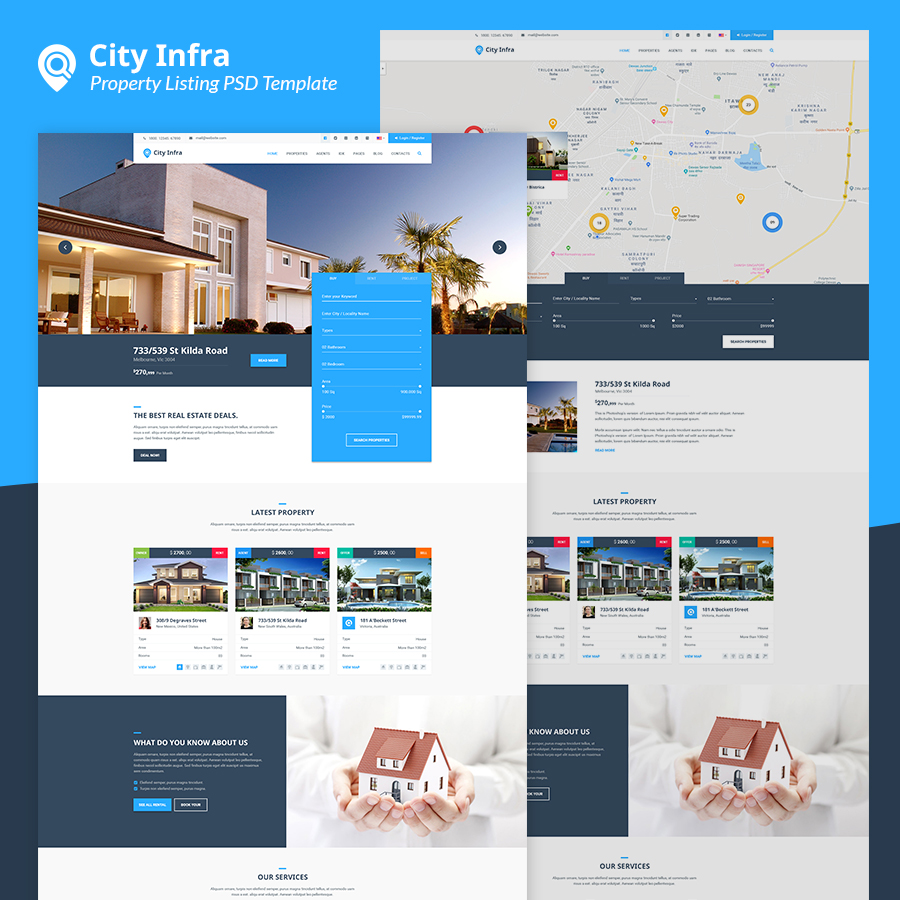 City Infra - Property Listing PSD Template - 1