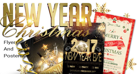 New Year and Christmas Flyer and Posters