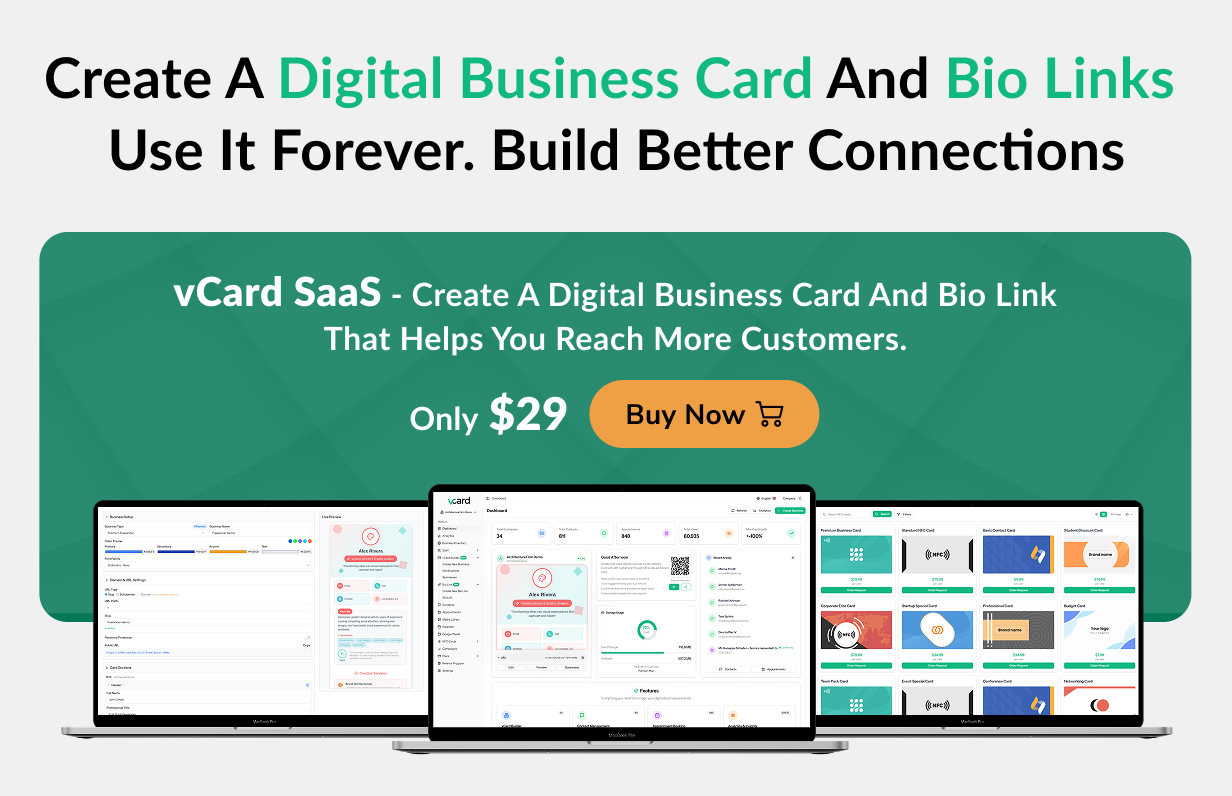 vCard SaaS - Digital Business Card Builder - Bio Links Builder - 41