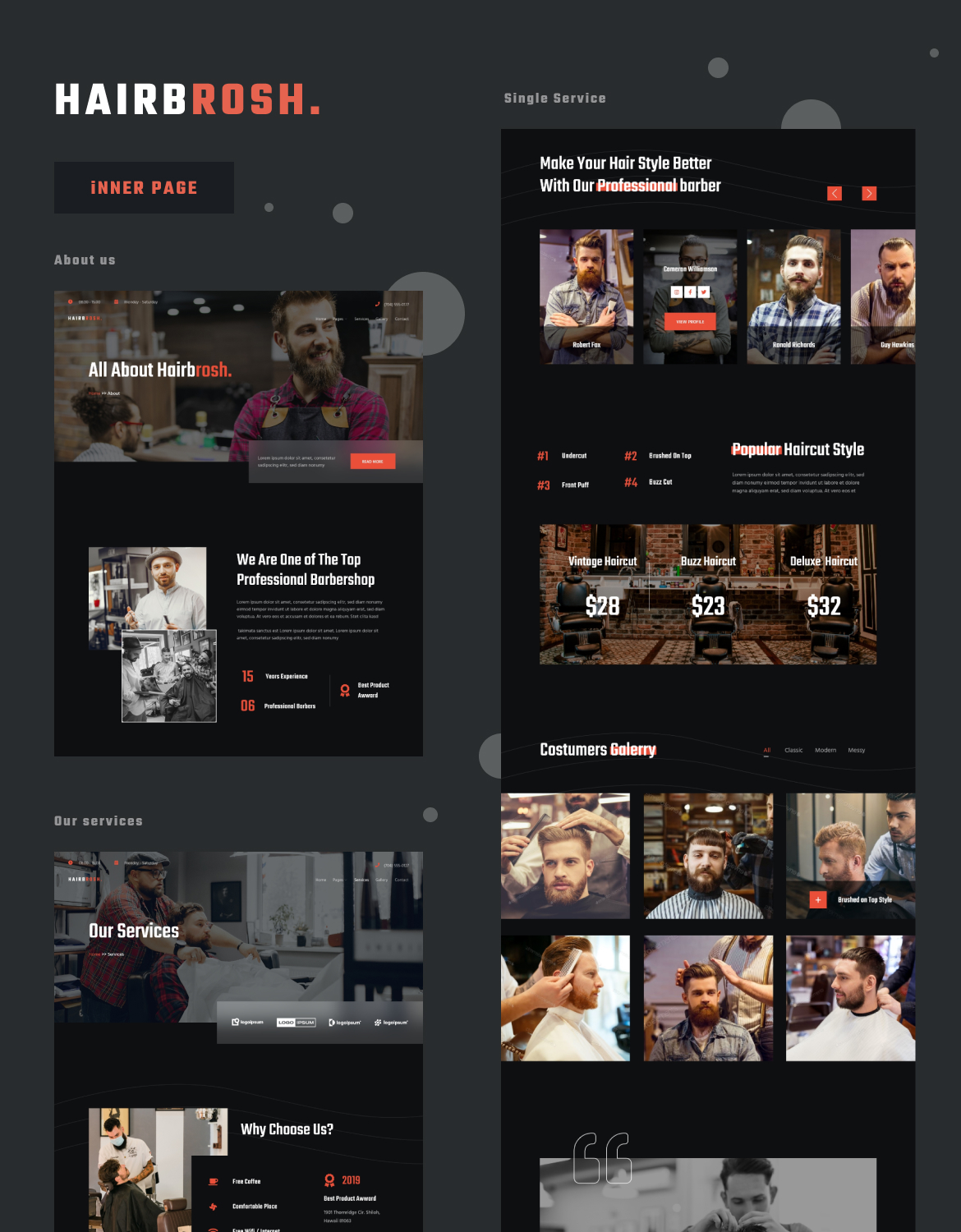 Hairbrosh - Barbershop Website Template - 2