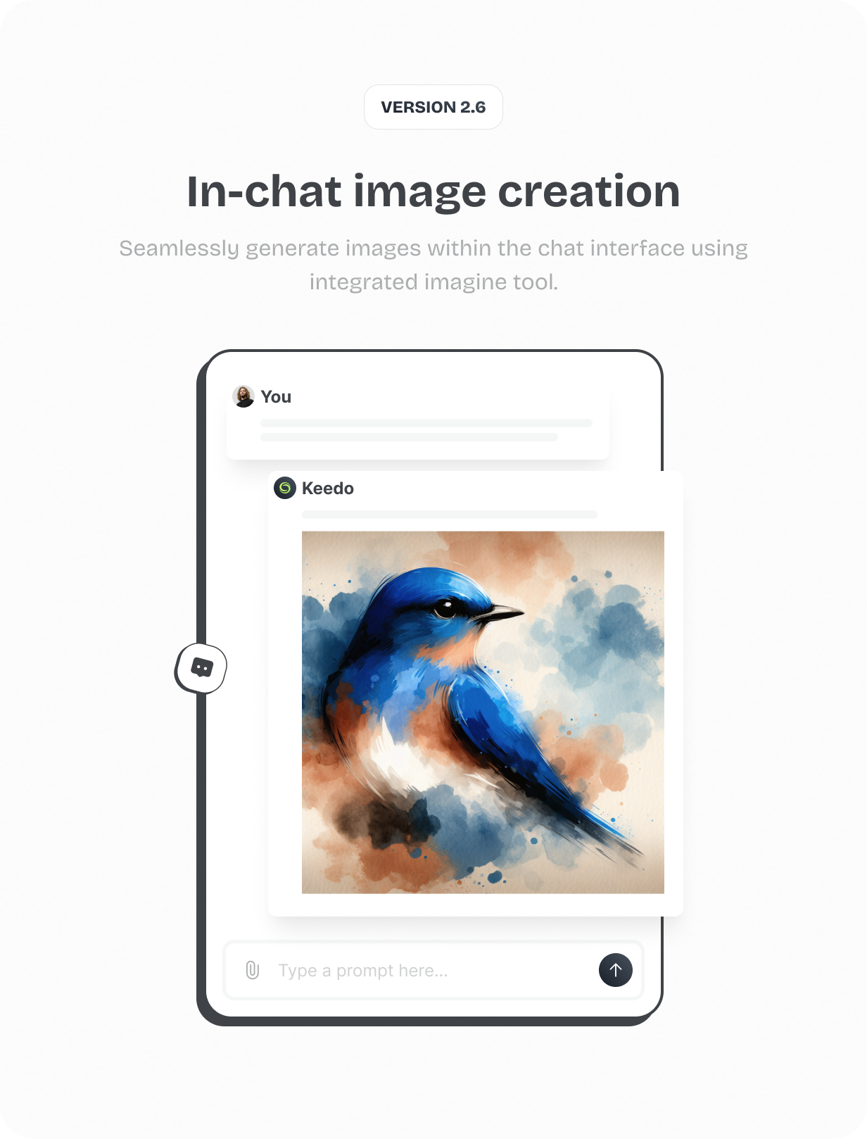 Seamlessly generate images within the chat interface using integrated imagine tool  @heyaikeedo #aikeedo