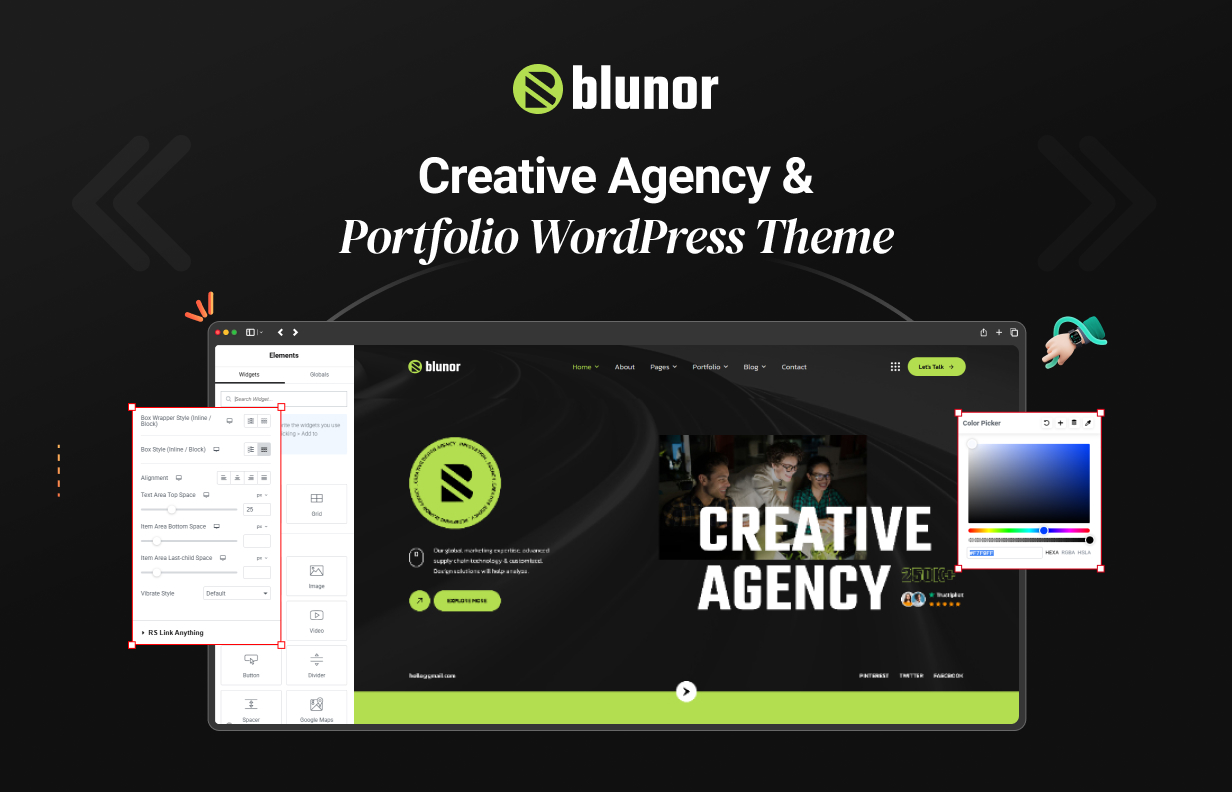 Blunor – Creative Agency & Portfolio WordPress Theme - 1