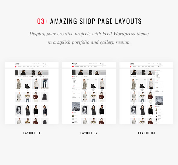 Pecil Amazing Shop Page Layouts