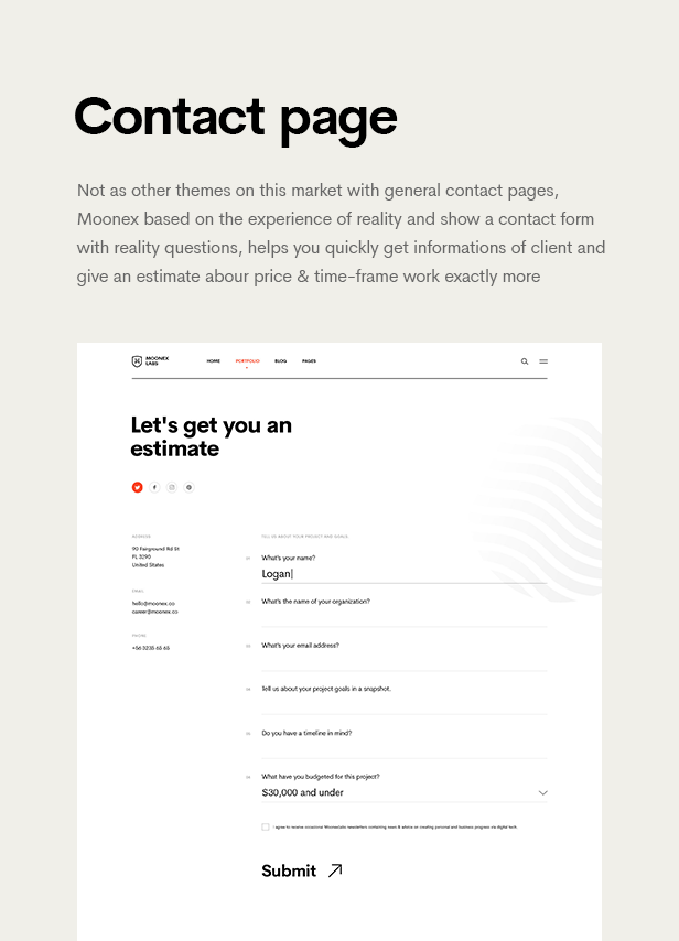 Moonex  - Portfolio & Agency HTML Template - 9
