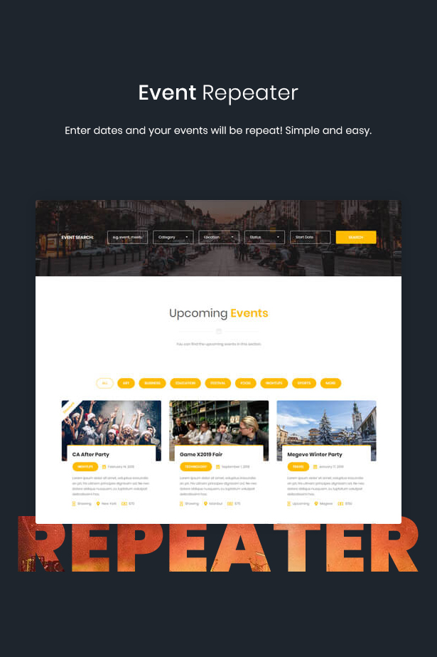 WordPress event theme