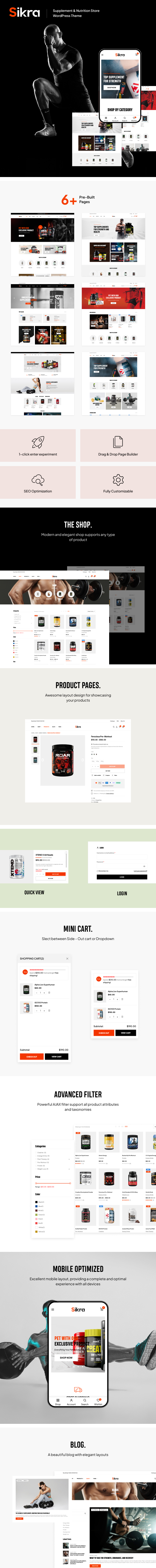 Sikra – Supplement & Nutrition Store WordPress Theme - 1