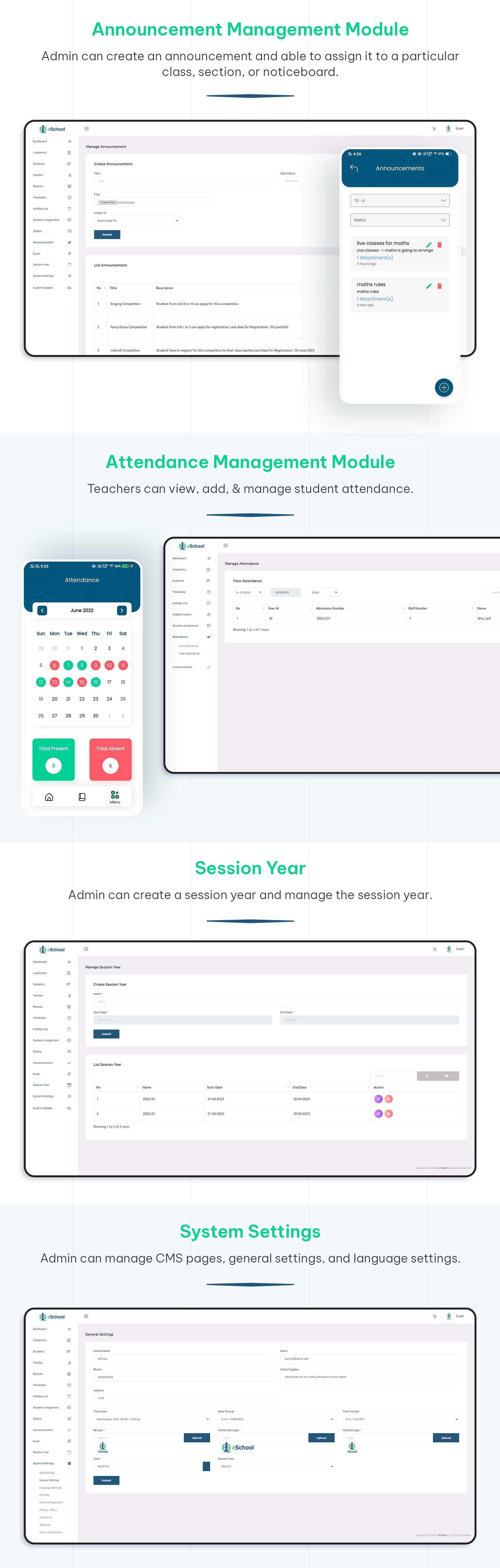 eSchool - School Management System with Student | Parents | Teacher Flutter App | Laravel Admin - 22