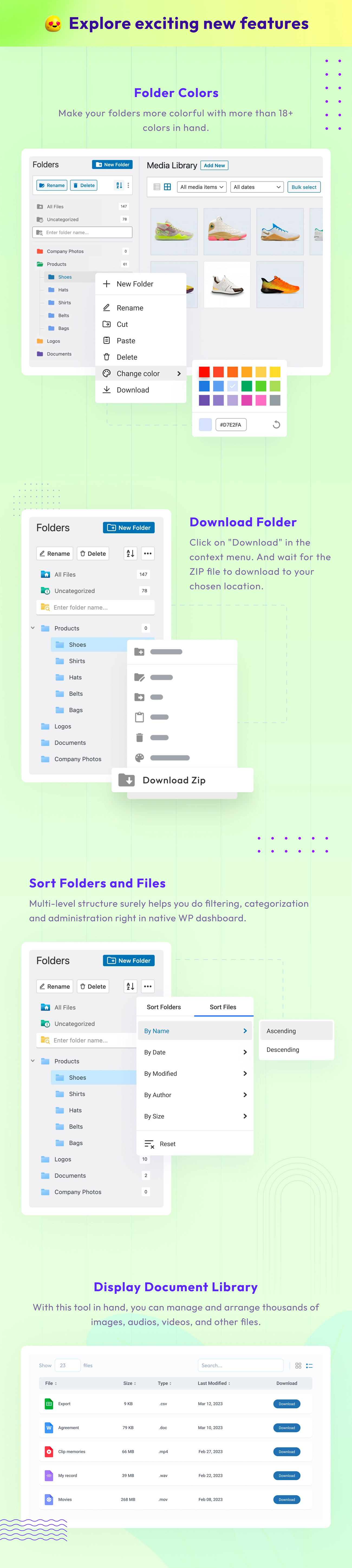FileBird folders tree styles