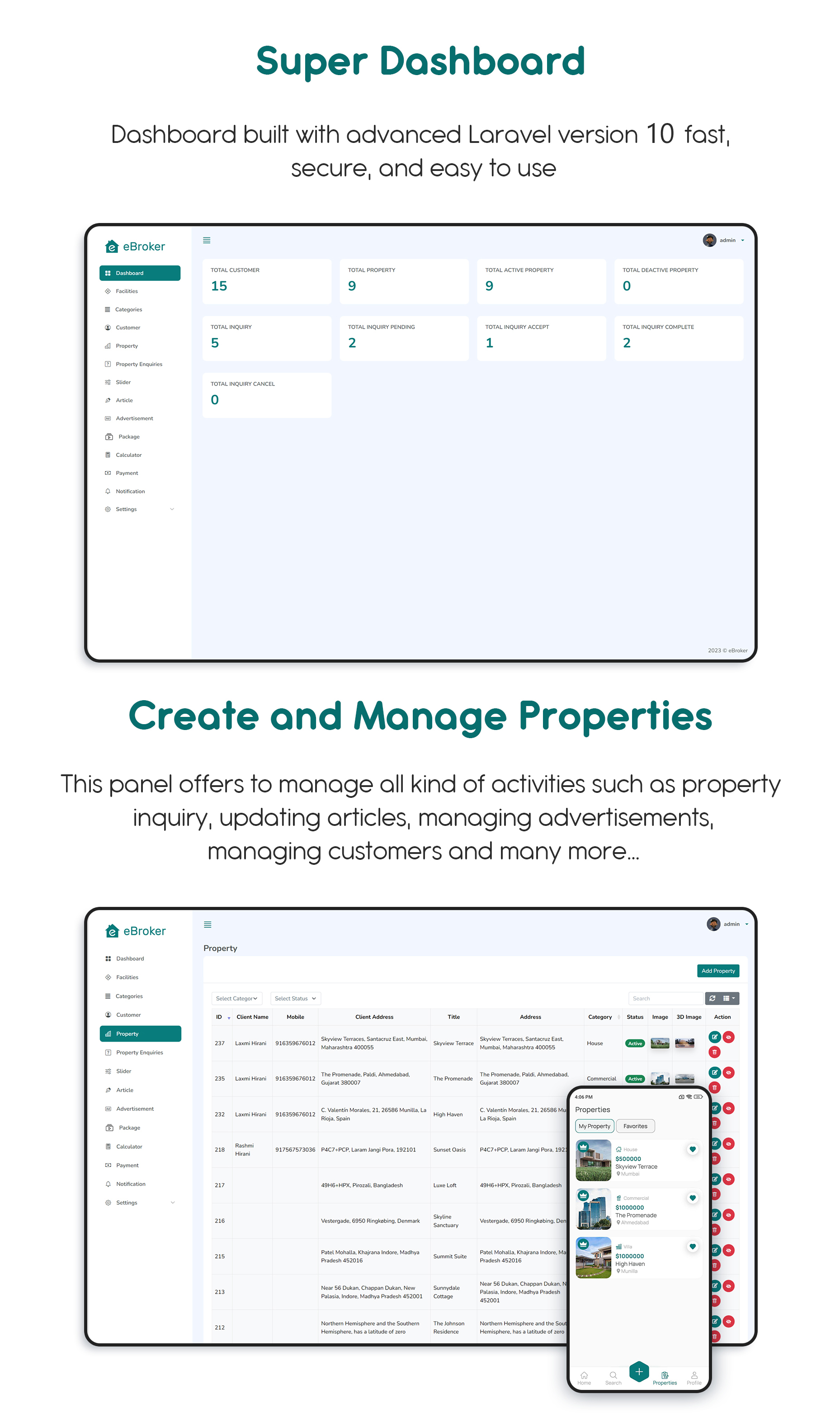 eBroker - Real Estate Property Buy-Rent-Sell Flutter app with Laravel Admin Panel - 19