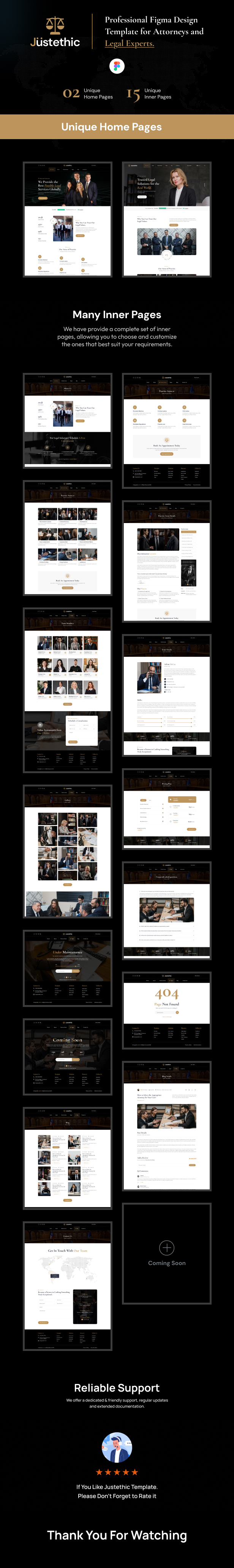Justethic - Attorney & Lawyer Figma Template - 1