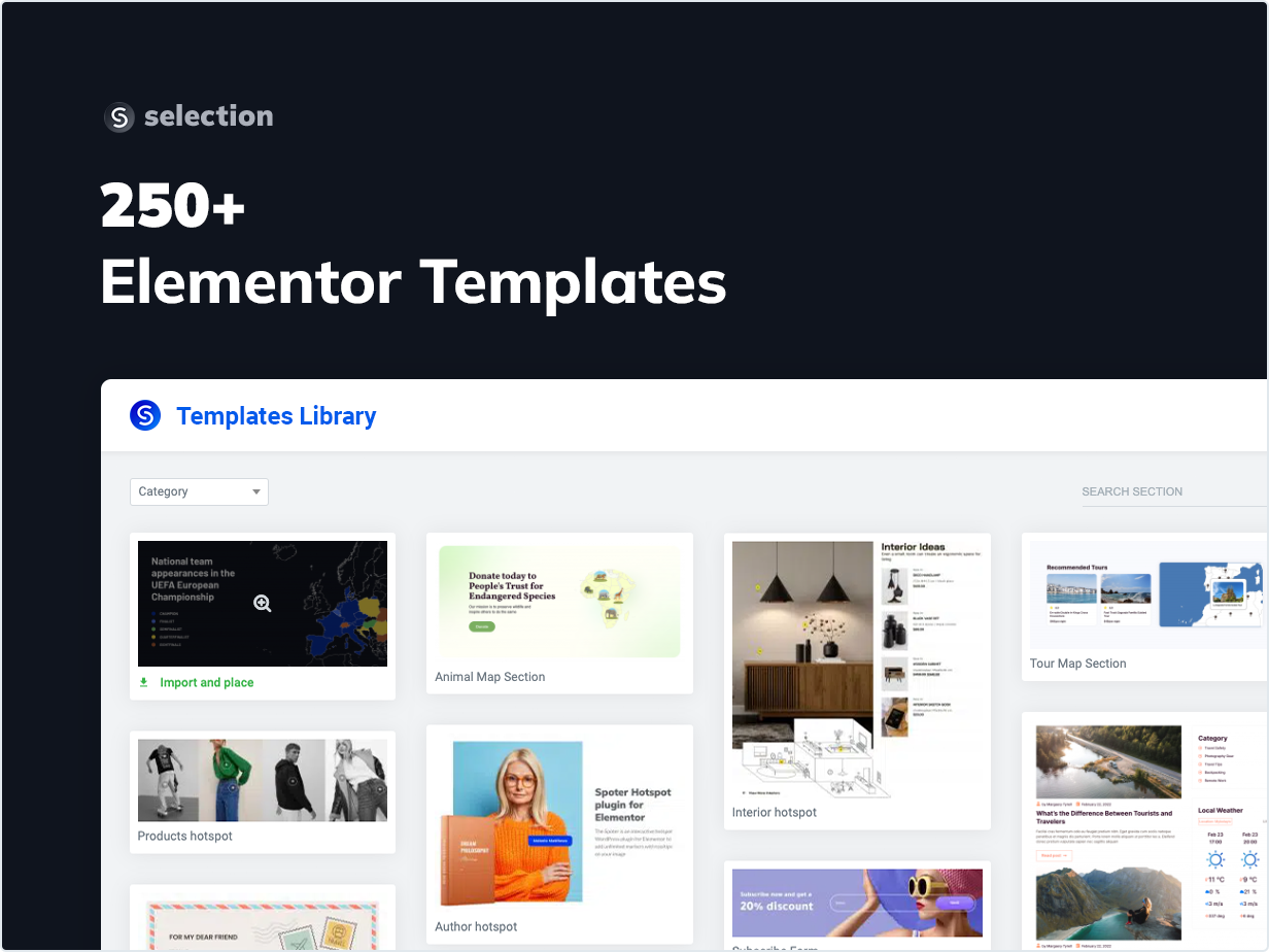 250+ Elementor Templates