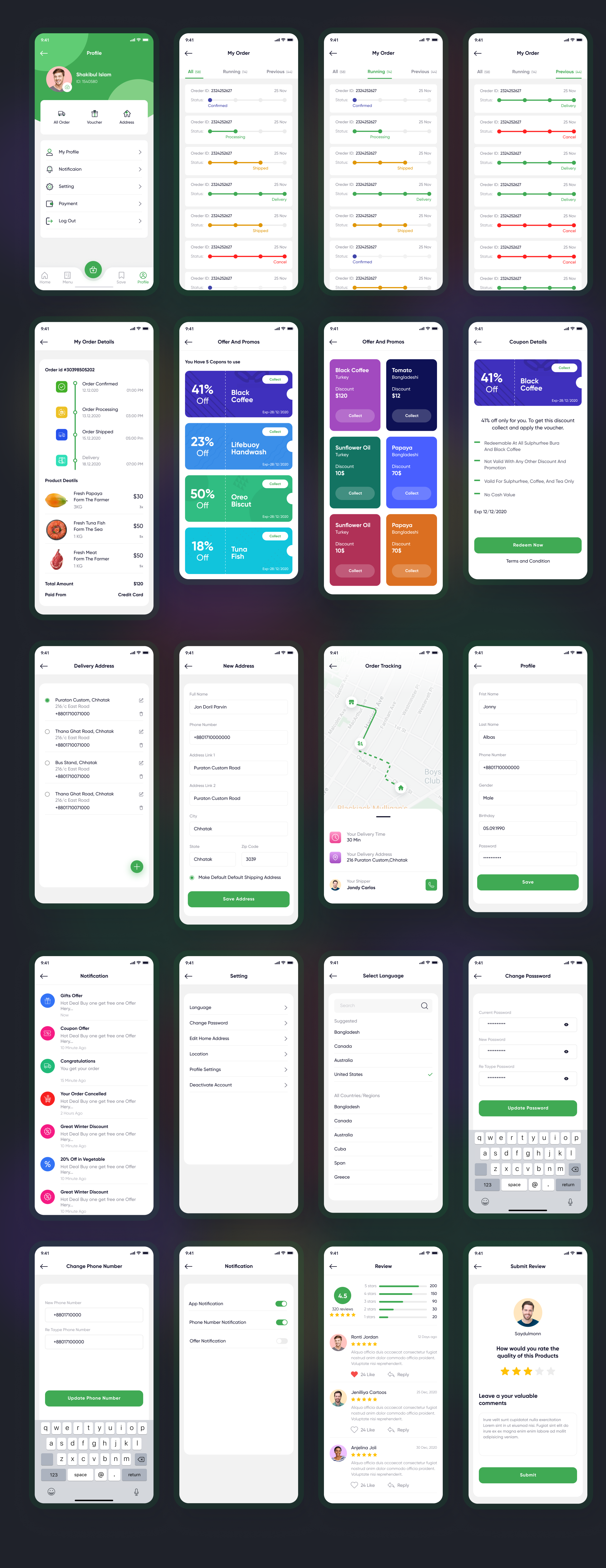 Grocery - E Grocery App React Native CLI Ui Kit