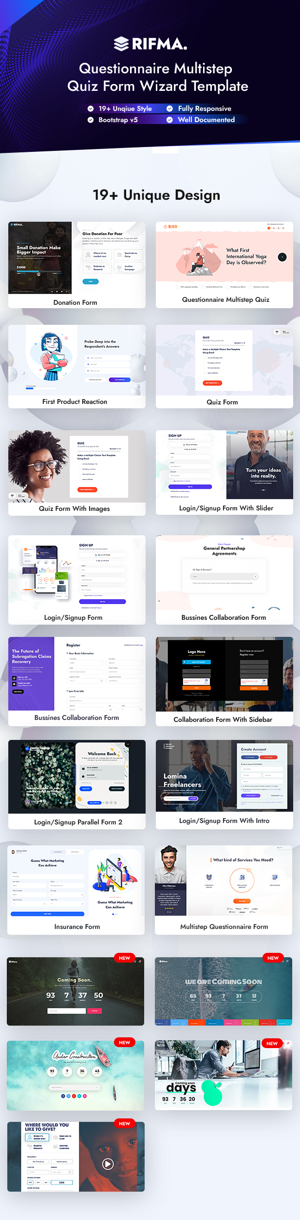 Rifma - Questionnaire Multistep Quiz Form Wizard & Registration Form Template - 2