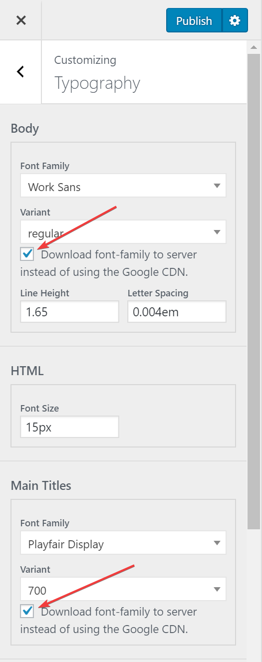 load Google Fonts to local