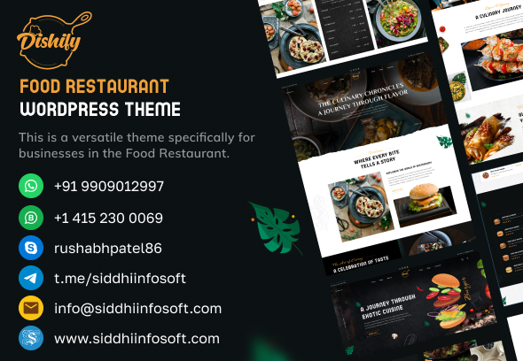 Dishify - Restaurant WordPress Theme