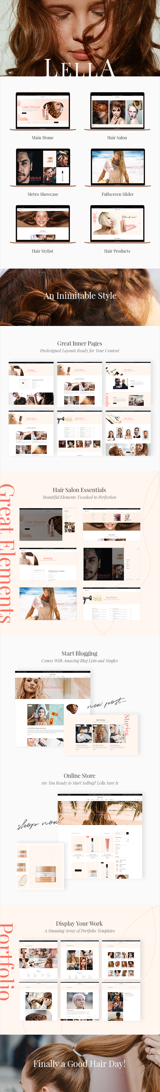 Lella - Hairdresser and Beauty Salon Theme - 1