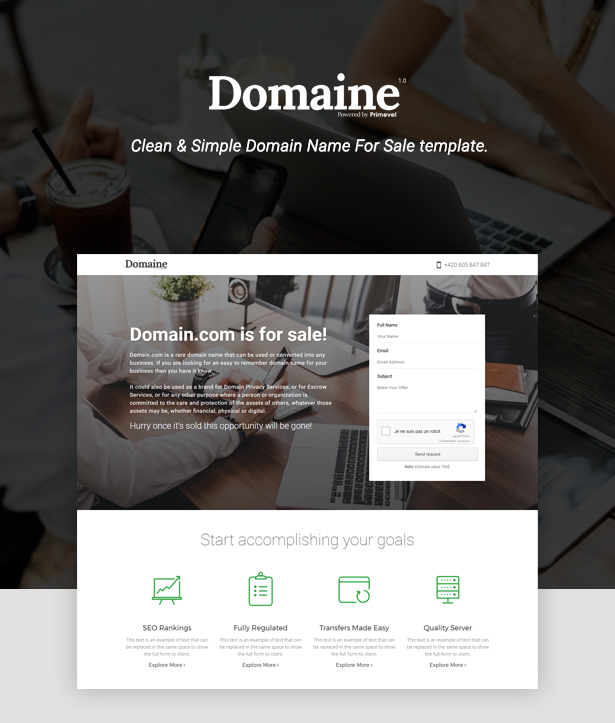 Domaine -  Responsive Domain For Sale Template - 1