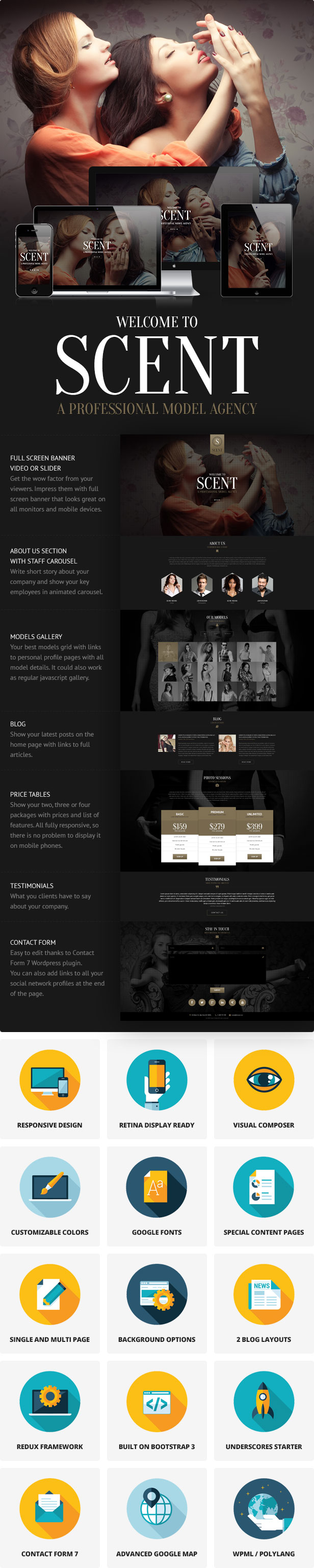 Scent - Model Agency WordPress Theme - 1