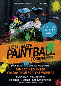Paintball Tournament Flyer Template