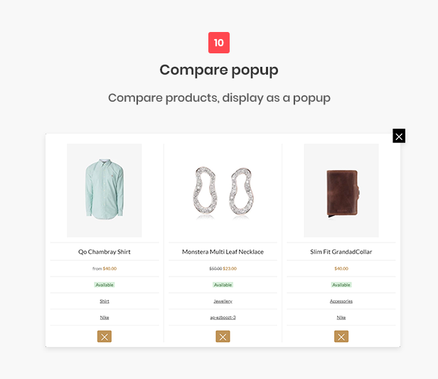 All-in-one shopify theme - compare popup