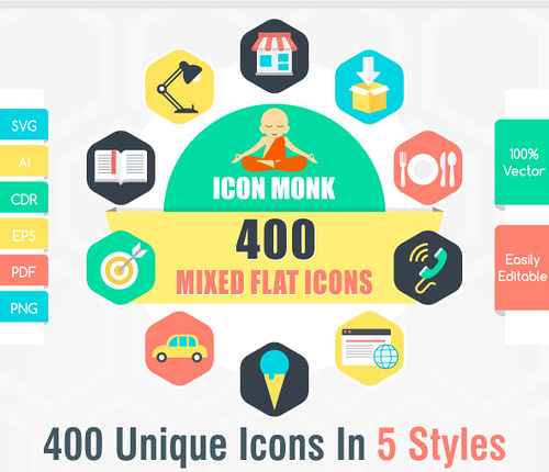 400 Flat Unlimited color icons