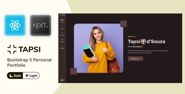 Tapsi React NextJs Personal Portfolio Template