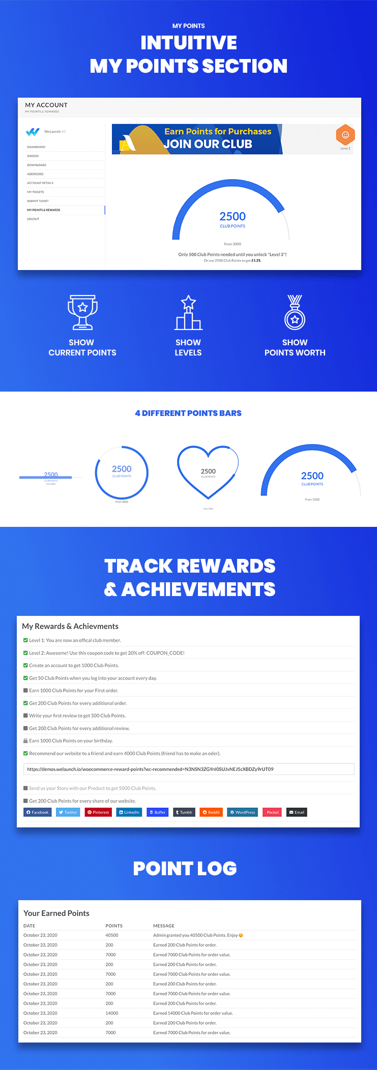 Intuitive My Points Section